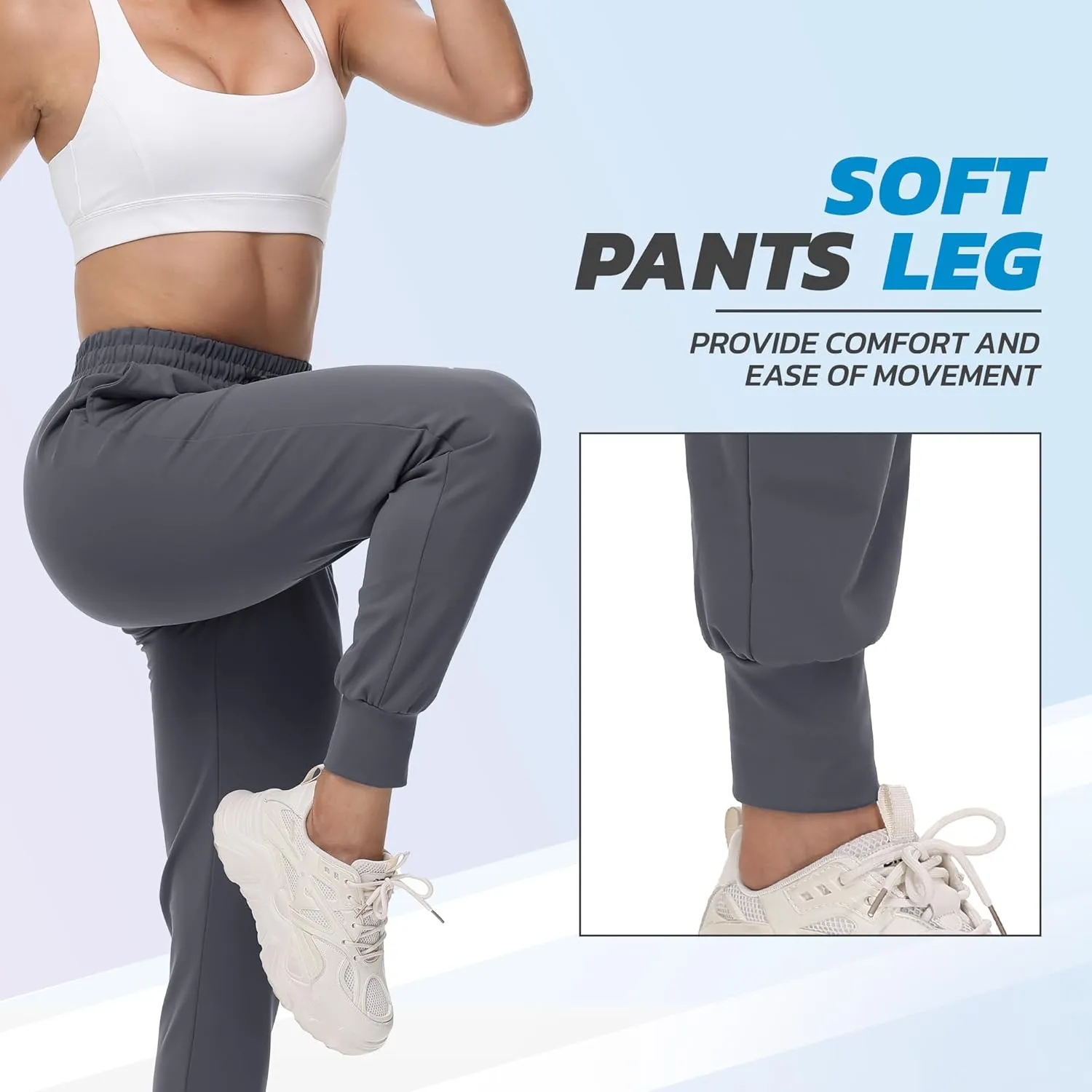 CAMPSNAIL 4 Pack Joggers for Women - Sweatpants with Pockets Lightweight Comfy Yoga Pants for Workout Travel Lounge