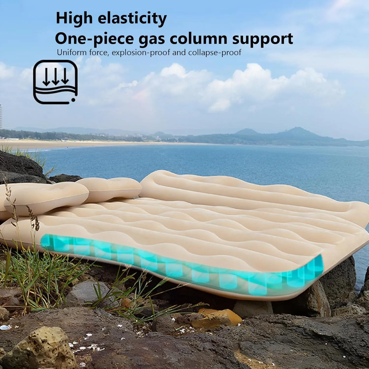 Car Air Mattress for Mitsubishi Pajero V73(V77) 2008 2009 2010 2011 Thickened Durable Car Camping Air Mattress Bed with Air Pump Inflatable Sleeping Mat,B