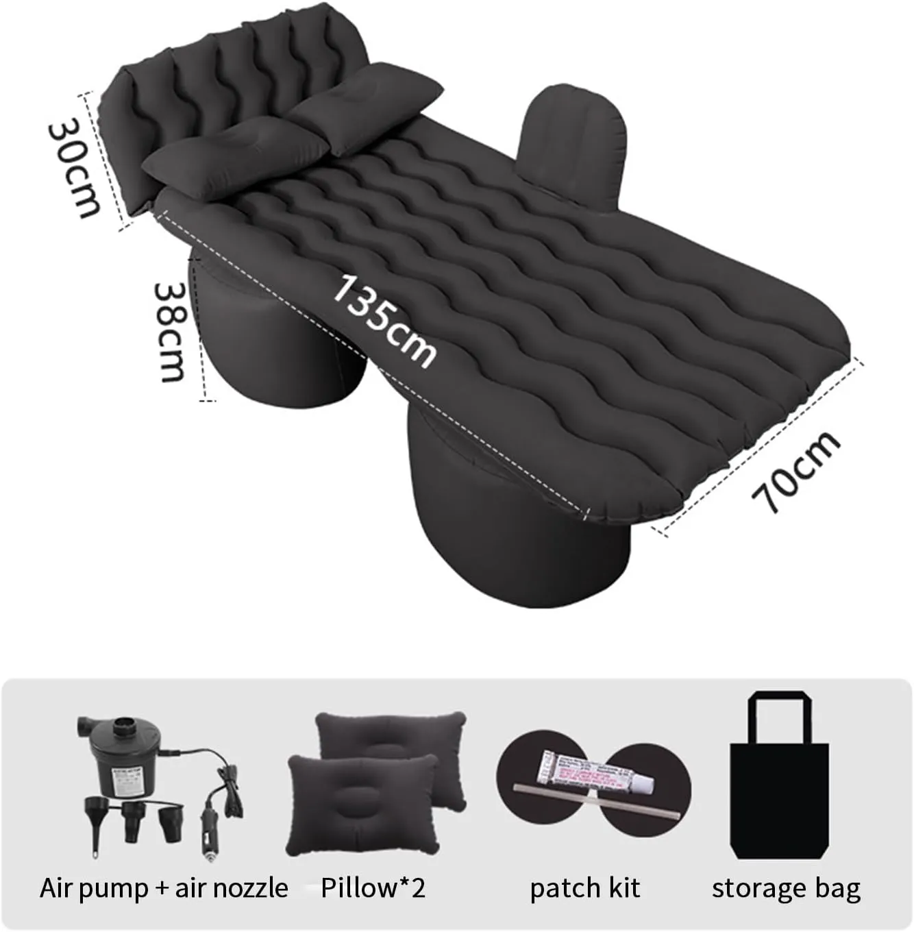 Car Air Mattress,Camping Air Mattresses for Ford F-150/F150 2015-2018 2019 2020 2021 2022 2023 2024, Car Bed Air Mattress with Electric Pump, Car Bed for Outdoor and Travel,C Black