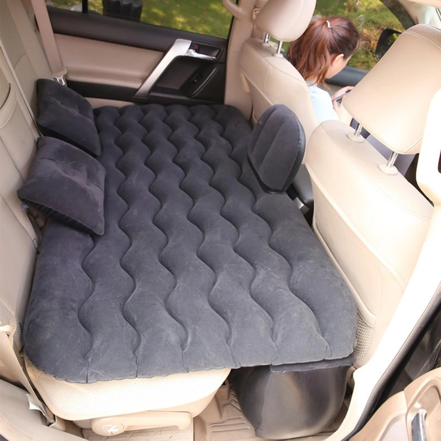 Car Air Mattress,Camping Air Mattresses for Ford F-150/F150 2015-2018 2019 2020 2021 2022 2023 2024, Car Bed Air Mattress with Electric Pump, Car Bed for Outdoor and Travel,C Black