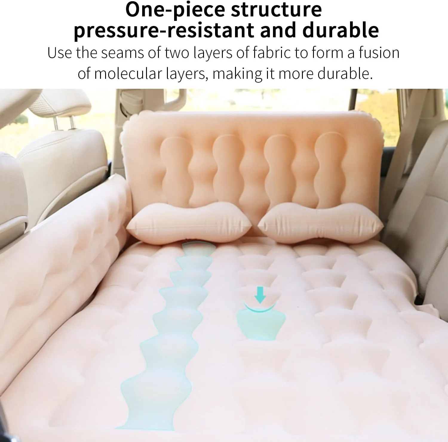 Car Air Mattress,Camping Air Mattresses for Toyota Sienna 2021 2022 2023 2024, Car Bed Air Mattress with Electric Pump, Car Bed for Outdoor and Travel,A Beige