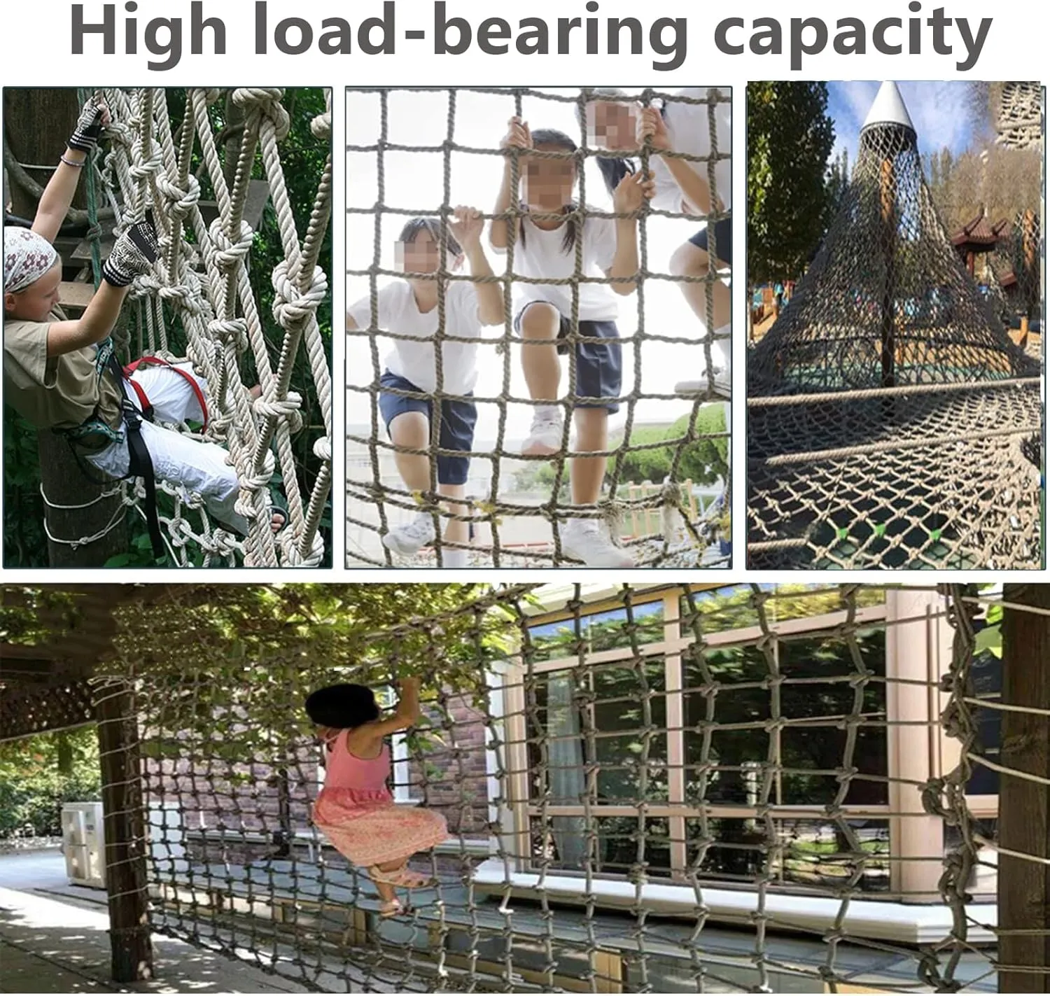 Cargo Climbing Net Playground Climbing Netting Outdoor Treehouse Truck Trailer Nets Playground Net Safety Net,1 * 6m