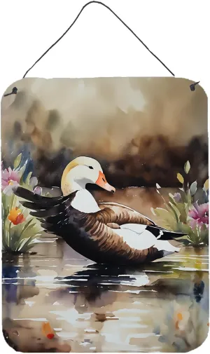 Caroline's Treasures Common Eider Duck Wall or Door Hanging Prints Aluminum Metal Sign Kitchen Wall Bar Bathroom Plaque Home Decor Front Door Plaque, 12x16, Multicolor