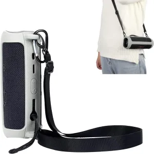 Case for JBL flip 6 Silicone Carrying Case Protect Pouch Sleeve Protector Cover Travel Bag with Shoulder Strap for JBL FLIP 6 Bluetooth Speaker (Grey)