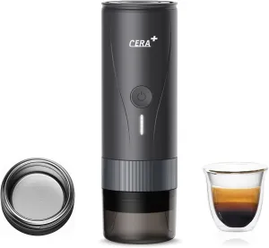 CERA  Portable Espresso Maker Pro Version Self-Heating Professional-Level Mini Coffee Machine Compatiable with Ultra-Fine Grind For Travel,Camping,Hiking