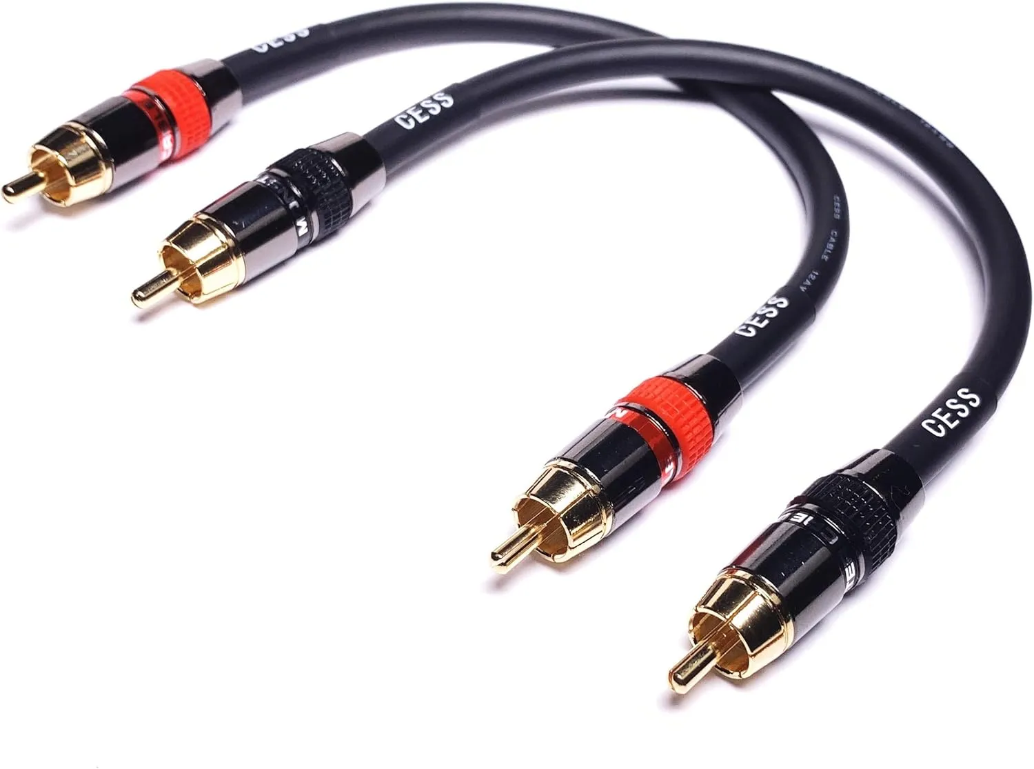 CESS-163-2f Heavy Duty Low Noise 12AWG Premium RCA Audio Patch Cable (2 Feet)