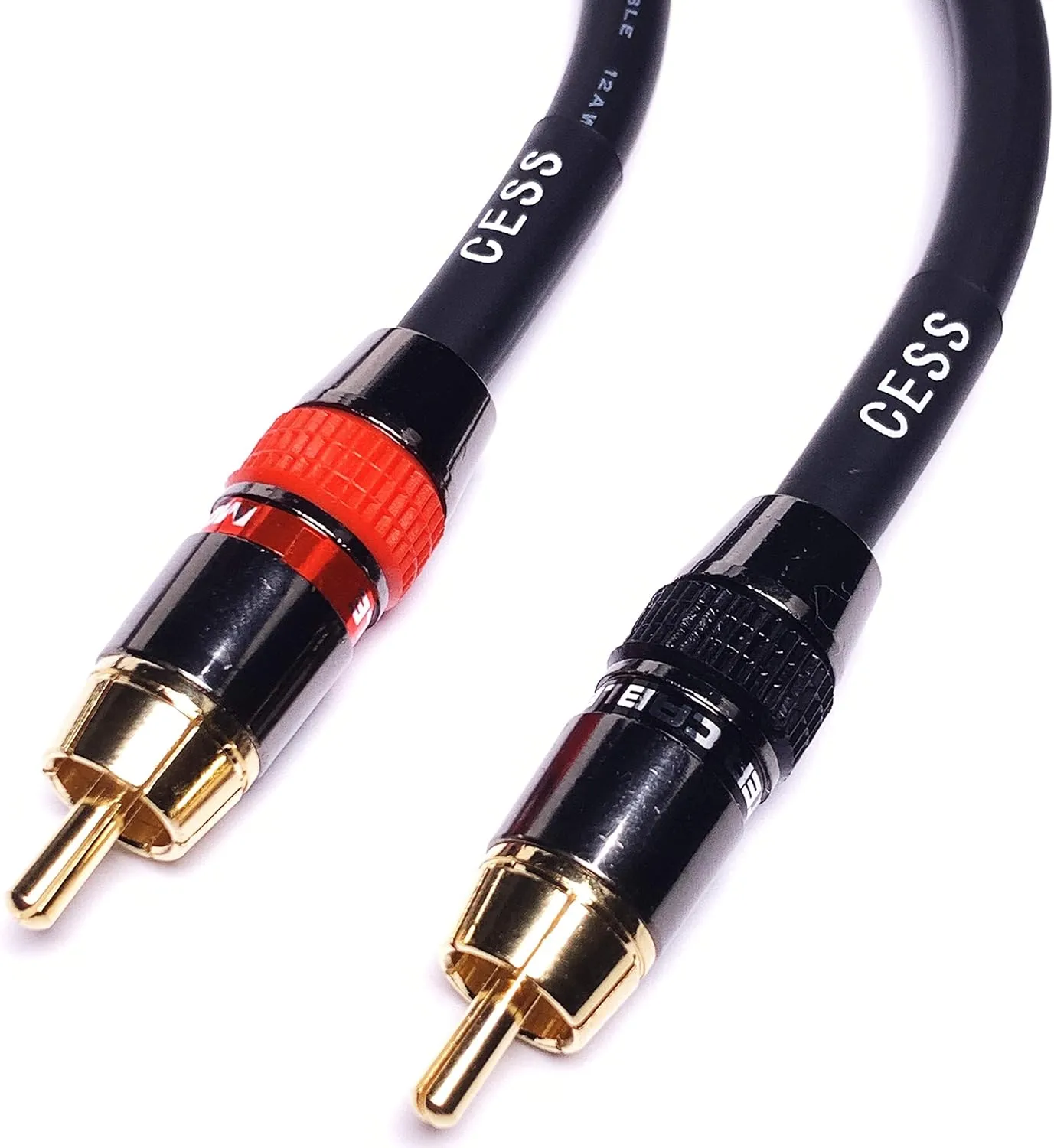 CESS-163-2f Heavy Duty Low Noise 12AWG Premium RCA Audio Patch Cable (2 Feet)