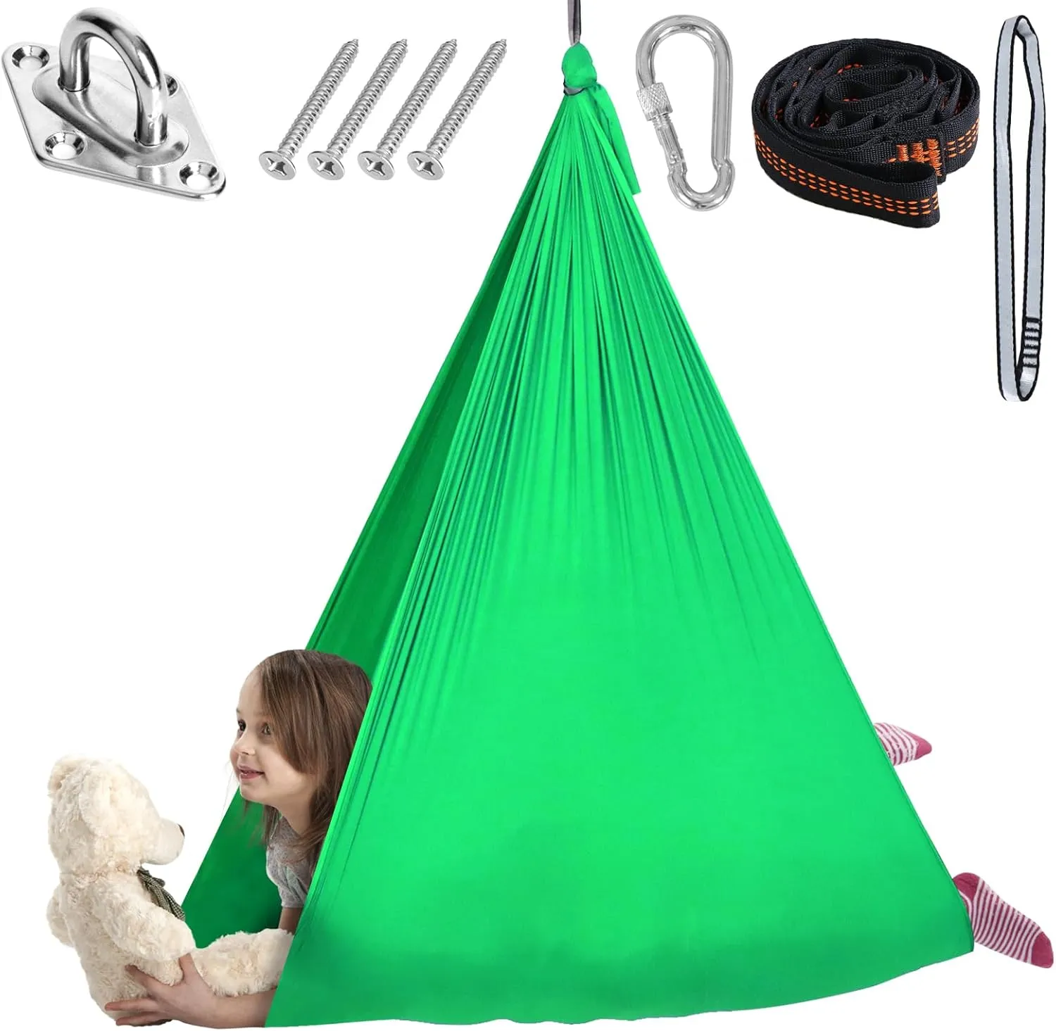 Chihee Sensory Swing Therapy Swing Hammock Indoor Outdoor for Kids, Hardware Included, Soft Breathable Nylon Cuddle Swing Joy Hammock for Child Adult with Autism, ADHD, Aspergers, Sensory Integration