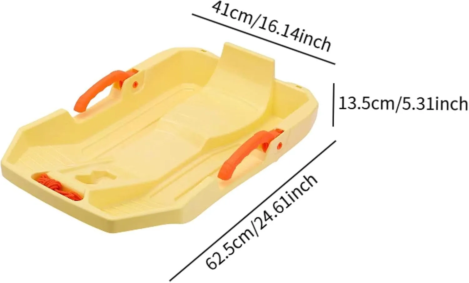 Children Downhill Toboggan Snow Sled with Brake Dunes Sand Sled Lightweight Portable with 2M Rope