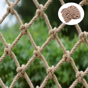 Children's Climbing net 10MM/15CM Climbing Netting for Playground Safety Hemp Rope Net Heavy Duty Cargo Rope Truck Trailer Net Balcony Fence Outdoor Terrace(3m*4m)