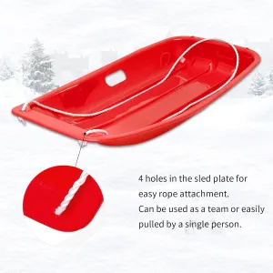 Children's Snow Sled - Durable, Cold-Resistant Toboggan with Reinforced Handles and Pull Rope, Ideal for Kids Ages 4  - 35x17x4.5 Inches