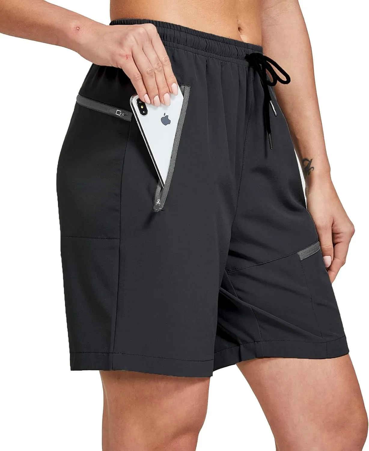 ChinFun Women's Stretch Cargo Shorts Lightweight Hiking Shorts Quick Dry Outdoor Shorts Water Resistant with 6 Pockets