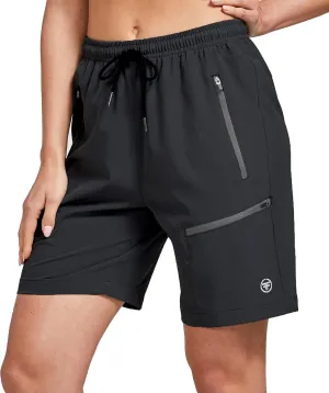 ChinFun Women's Stretch Cargo Shorts Lightweight Hiking Shorts Quick Dry Outdoor Shorts Water Resistant with 6 Pockets