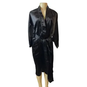 Christian Dior Women's Embroidered Black Long Sleeve Robe One Size