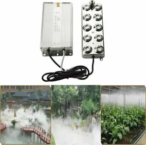 cjc 220V 10 Head Ultrasonic Mist Maker Fogger Air-Cooled with Waterproof Transformer
