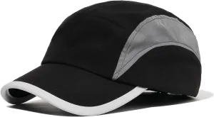 Clakllie Classic Short Brim Soft Top Hat Runner Hat Adjustable Lightweight Camping Hat Unstructured Performance Hat,Black