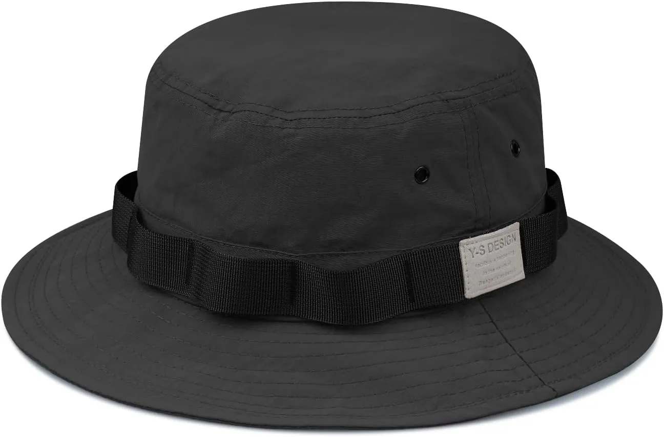 Clakllie Unisex Boonie Hat Bucket Hats with String Wide Brim Hiking Fishing Hat UV Sun Protection Safari Cap Jungle Caps