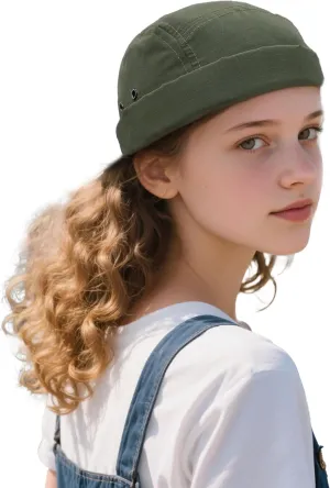 Clakllie Waterproof Brimless Hats Quick Dry Docker Beanie 5 Panel Cap Vintage Sailor Cap Harbour Worker Cap Casual Leon Hat