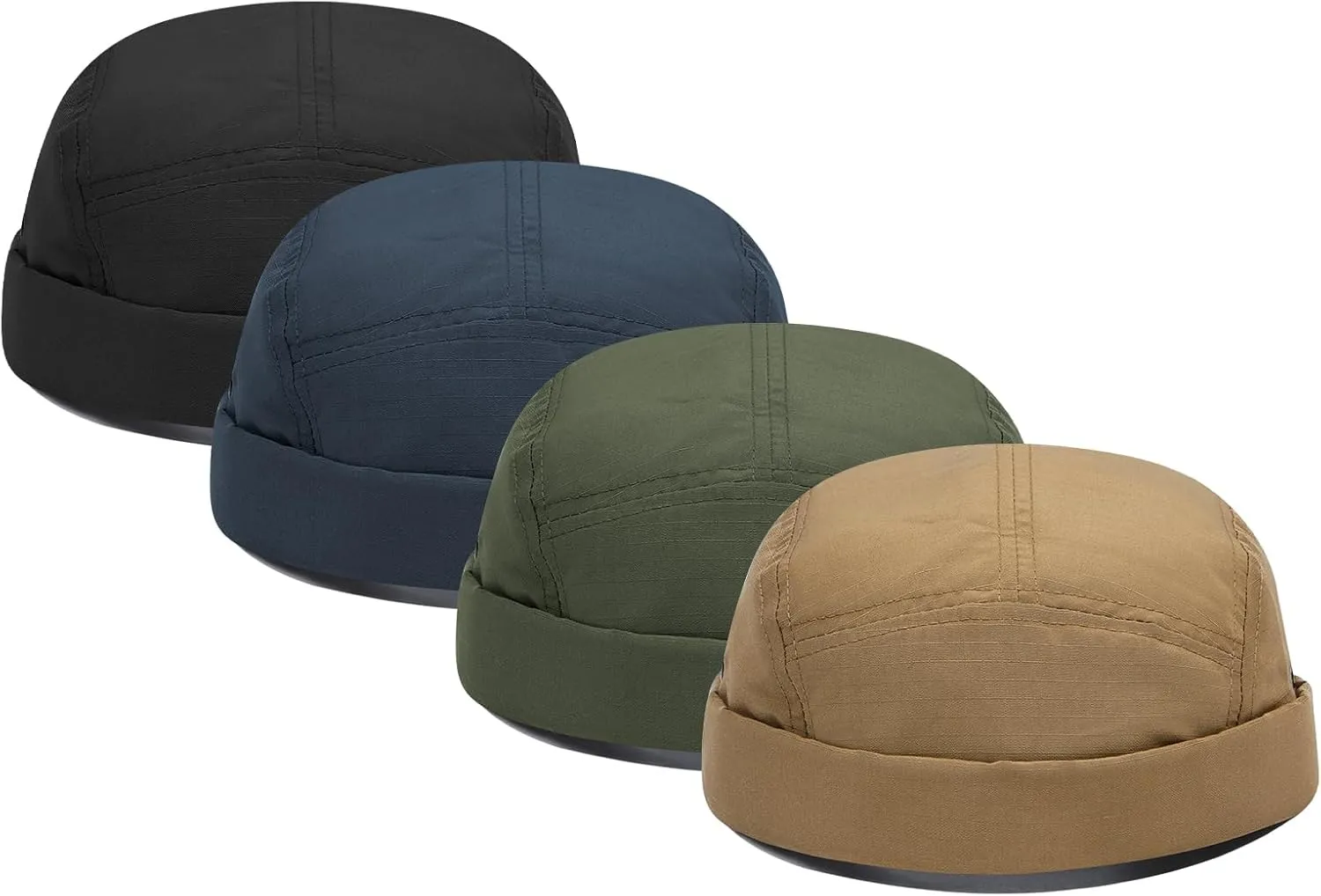 Clakllie Waterproof Brimless Hats Quick Dry Docker Beanie 5 Panel Cap Vintage Sailor Cap Harbour Worker Cap Casual Leon Hat