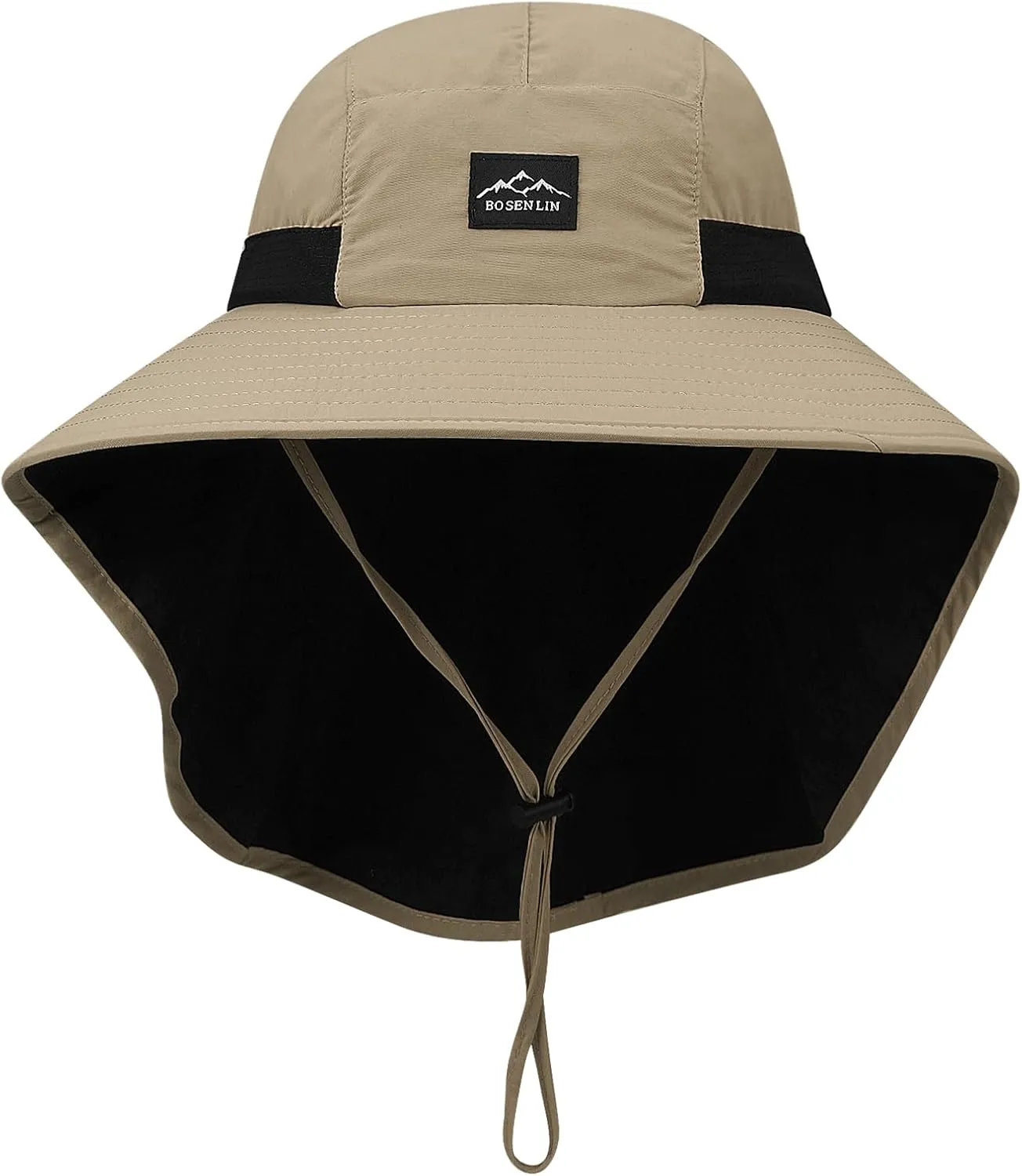 Clakllie Waterproof Wide Brim Sun Hat with Neck Flap UPF 50  Fishing Hats Sun Protection Gardening Safari Hat for Hiking