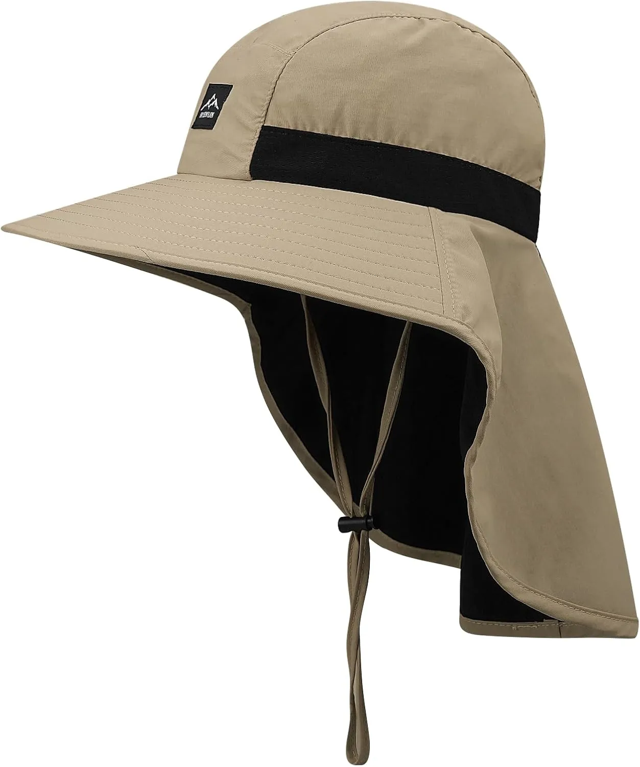 Clakllie Waterproof Wide Brim Sun Hat with Neck Flap UPF 50  Fishing Hats Sun Protection Gardening Safari Hat for Hiking