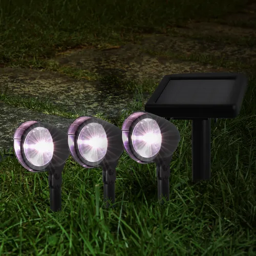 Click Aspen Solar LED Spot Light - 3 Pack / Rechargeable Batteries Included