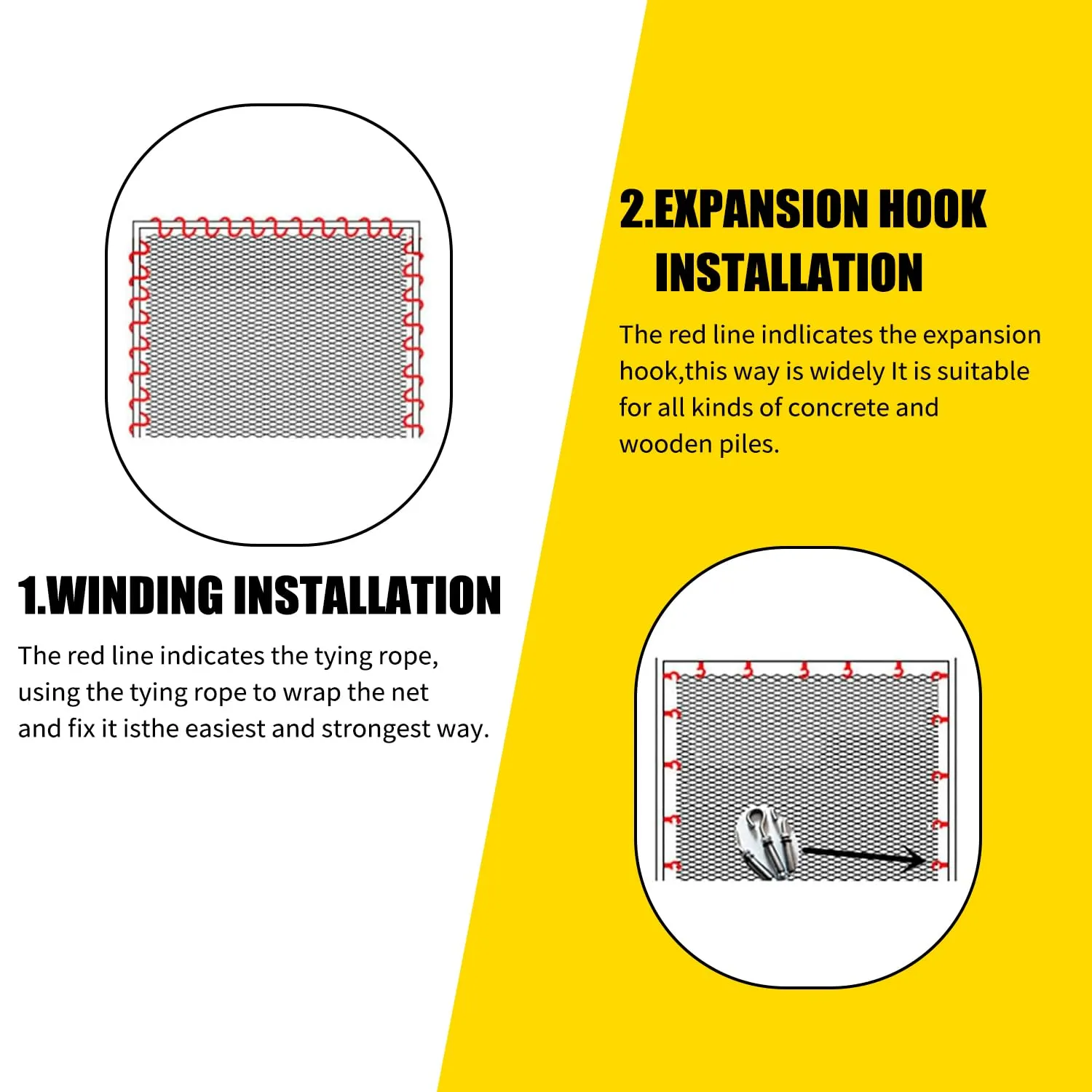 Climbing Cargo Net for Kids Outdoor Balcony & Playground Safety Net - Knotless Polyester Sports Netting