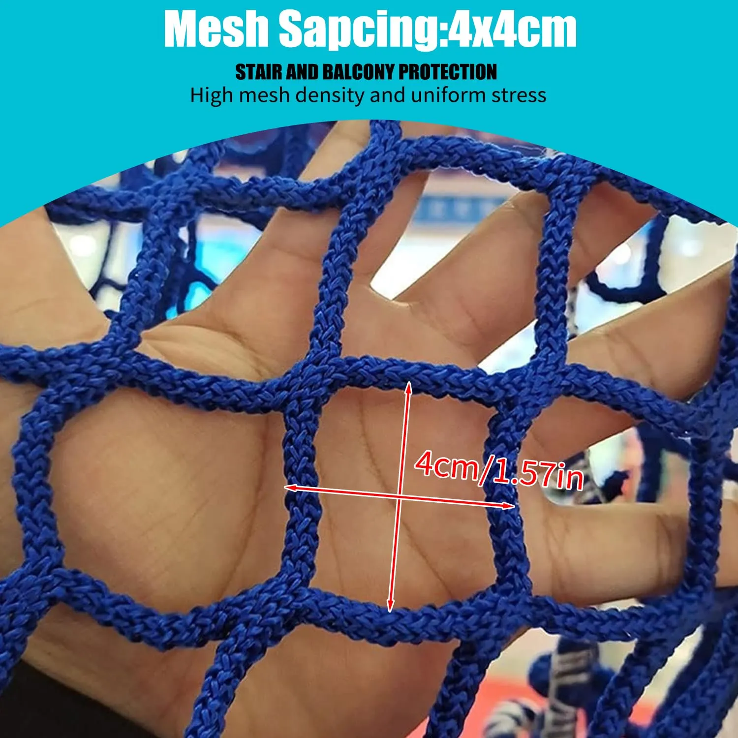 Climbing Cargo Net for Kids Outdoor Balcony & Playground Safety Net - Knotless Polyester Sports Netting