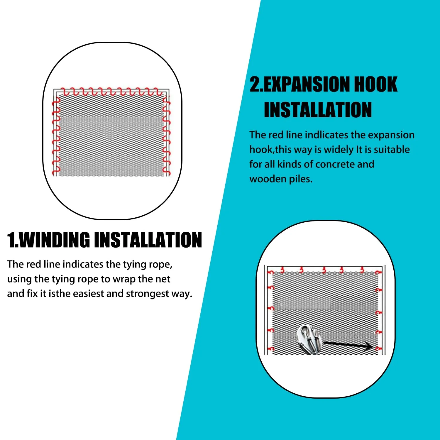 Climbing Cargo Net for Kids Outdoor Balcony & Playground Safety Net - Knotless Polyester Sports Netting