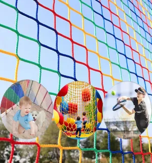 Climbing Cargo Net for Kids Outdoor Balcony Safety Net Rope Netting Playground Climbing Net Stairway Railing Safety Net for Children Pets Toys Knotless Polyester Sports Netting3.3X9.9FT
