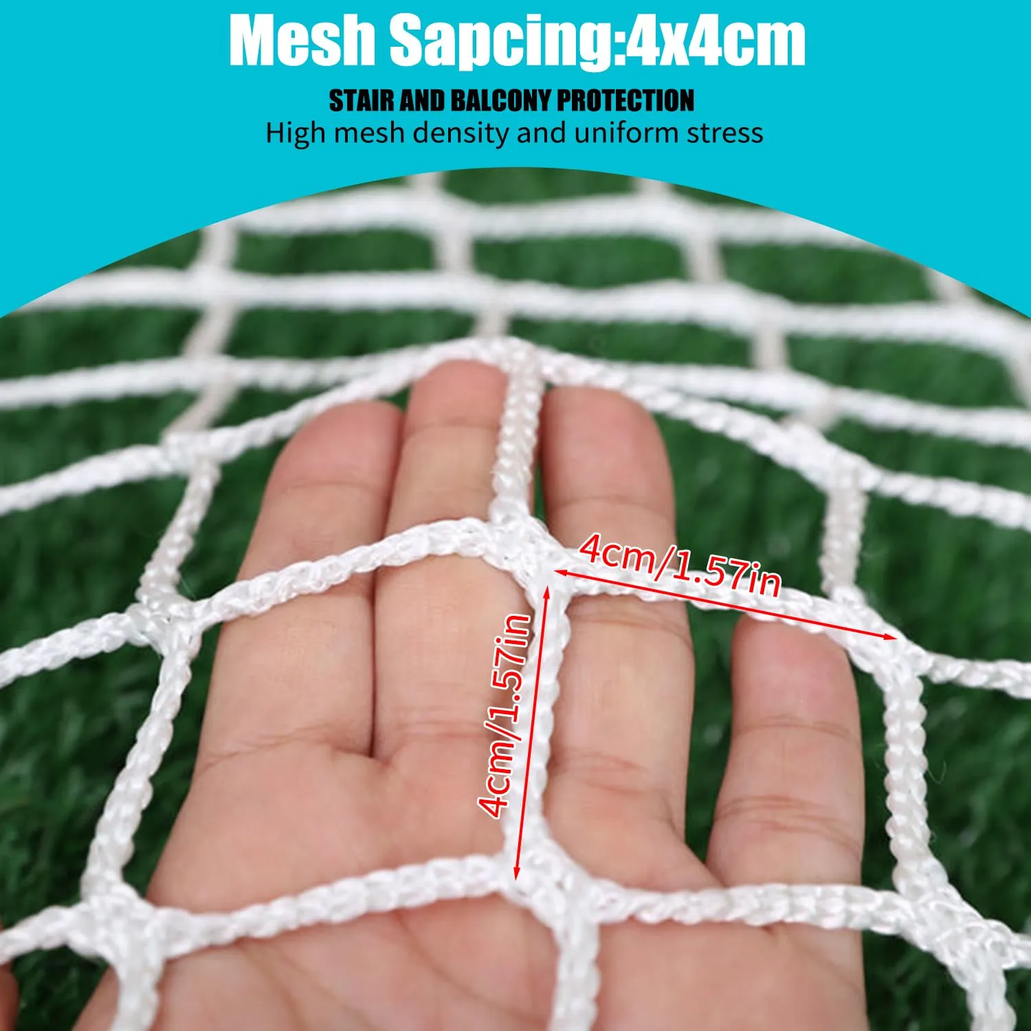 Climbing Cargo Net for Kids Outdoor Balcony Safety Net Rope Netting Playground Climbing Net Stairway Railing Safety Net for Children Pets Toys Knotless Polyester Sports Netting