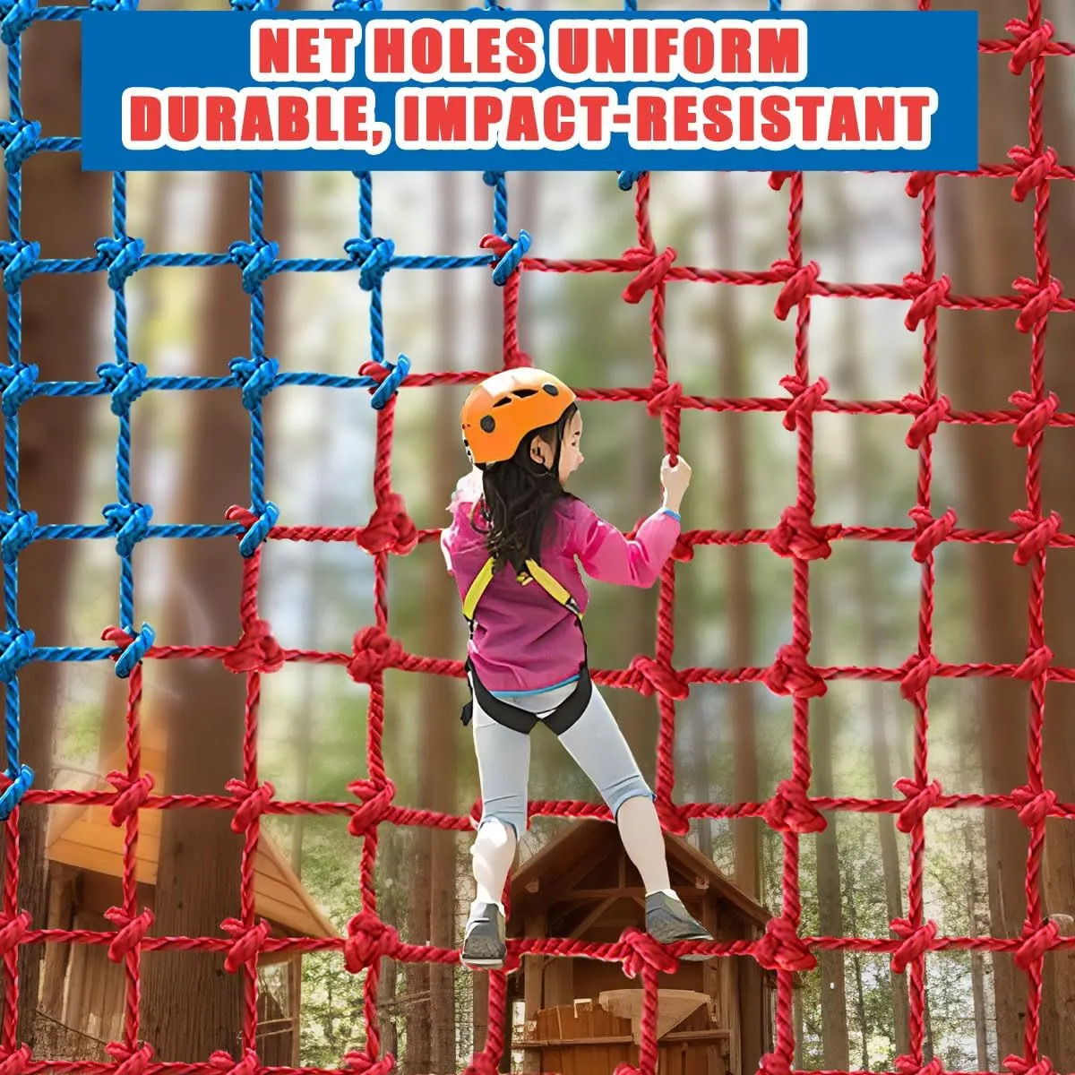 Climbing Cargo Net, Polyester Playground Climbing Net, Heavy Duty Large Military Climbing Net for Kids Outdoor, Kids Safety Protection Net, Rope Ladder, Jungle Gyms, Swingset, Treehouse
