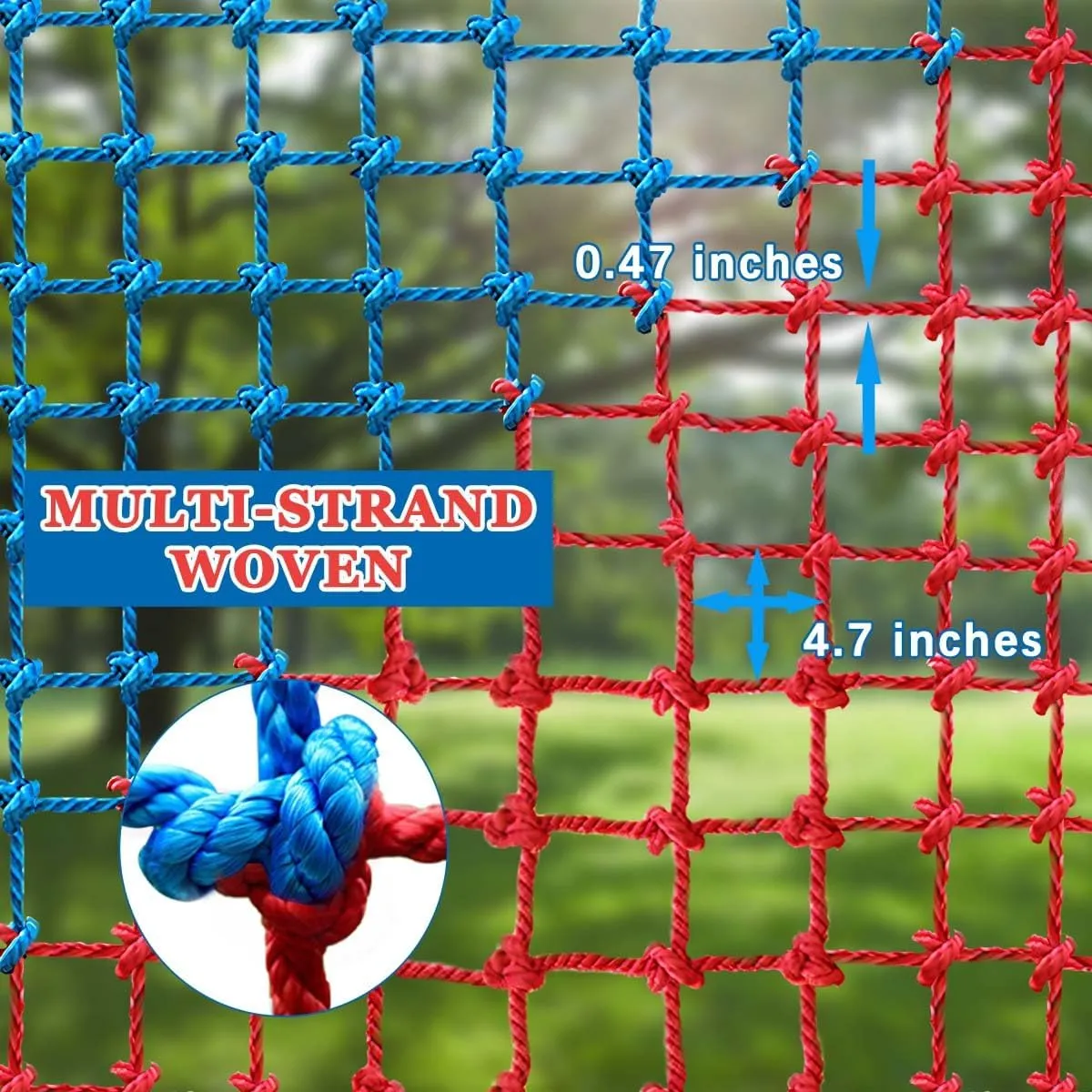 Climbing Cargo Net, Polyester Playground Climbing Net, Heavy Duty Large Military Climbing Net for Kids Outdoor, Kids Safety Protection Net, Rope Ladder, Jungle Gyms, Swingset, Treehouse
