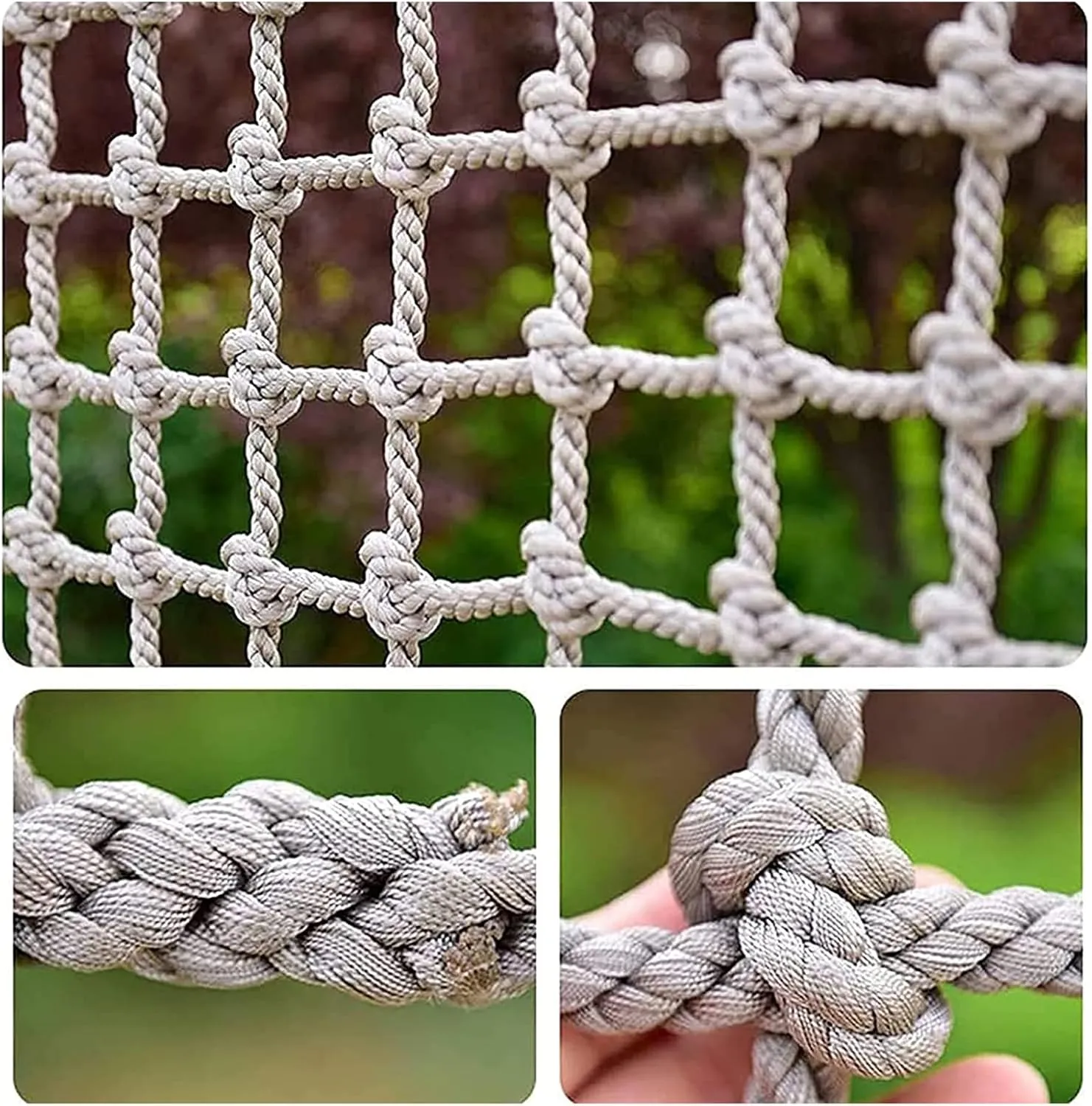 Climbing Cargo Net Safety Climbing Rope Net for Kids Outdoor Play Equipment Rope Ladder Jungle Gyms Playground Swingset Treehouse Obstacle Training,26.2 * 32.8ft