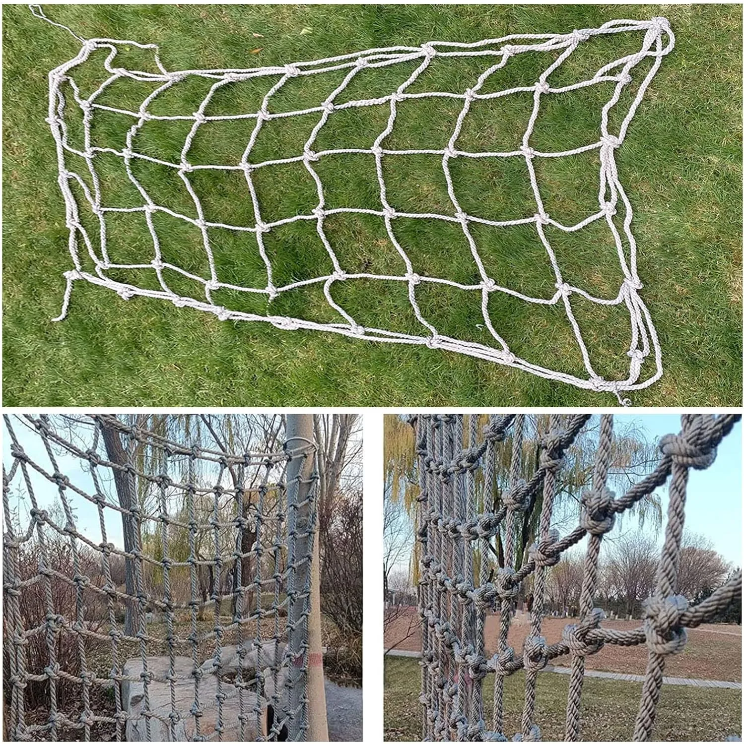 Climbing Cargo Net Safety Climbing Rope Net for Kids Outdoor Play Equipment Rope Ladder Jungle Gyms Playground Swingset Treehouse Obstacle Training,26.2 * 32.8ft