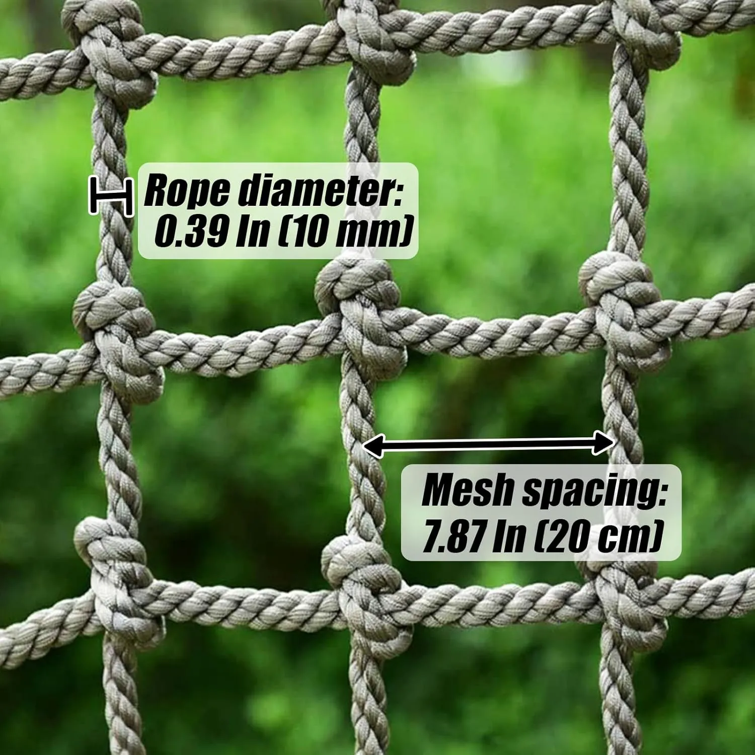Climbing Cargo Net,Rope Net Ladder for Gyms Playground Training Tree House,Indoor and Outdoor Swing Set,Safety Protection Net(Size:6.6 * 6.6ft)