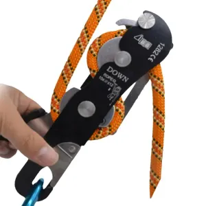Climbing Descender – Self-Locking Anti-Panic Belay Device for Rope Rescue and Rappelling