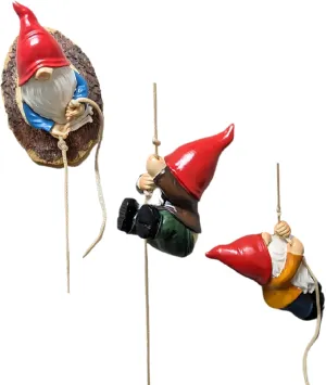 Climbing Gnomes Statue – Resin Tree Hugger Décor for Garden, Yard, Patio – 3 Playful Gnomes Climbing Rope – Fun Lawn Ornament for Trees, Fences, Walls – Whimsical Gift for Garden Lovers