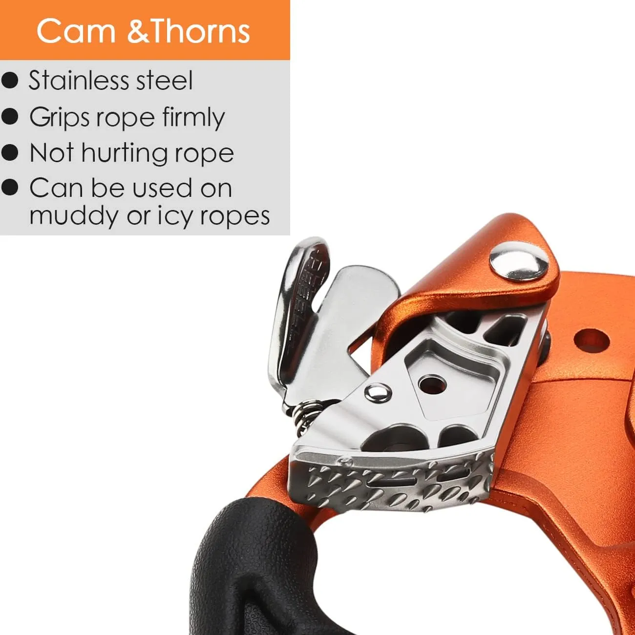 Climbing Hand Ascender for Rock Climbing Arborist (Right and Left) for 8~13 mm Rope