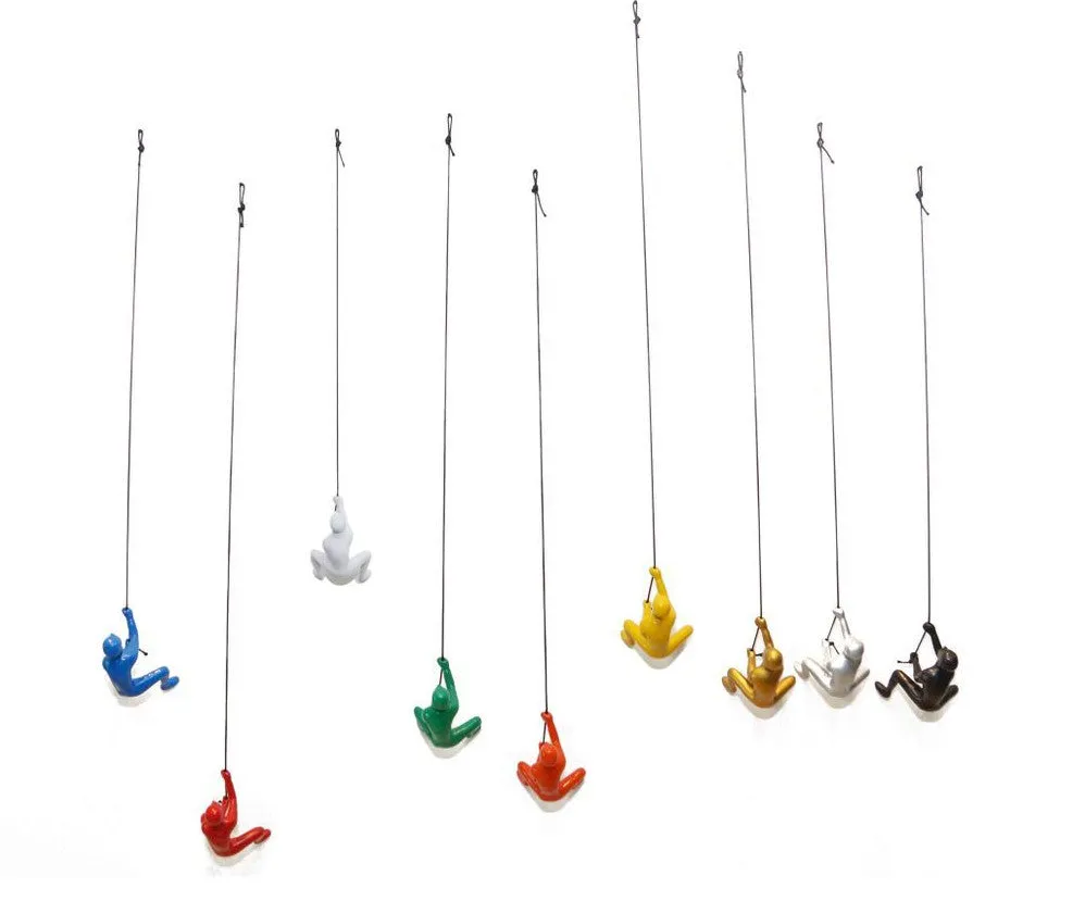 Climbing Man Classic Wall-Art Sculpture | 9-Pack