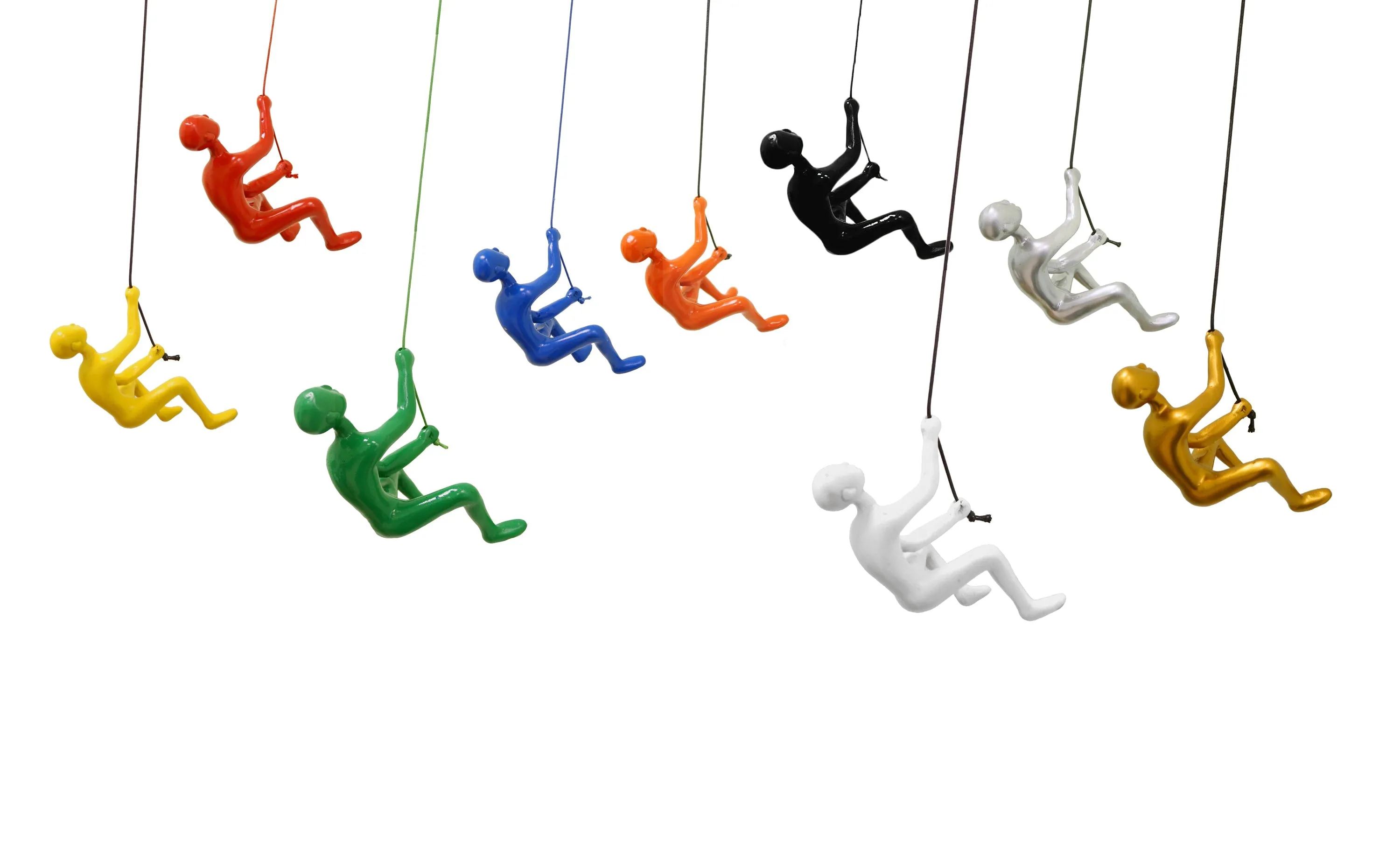 Climbing Man Classic Wall-Art Sculpture | 9-Pack