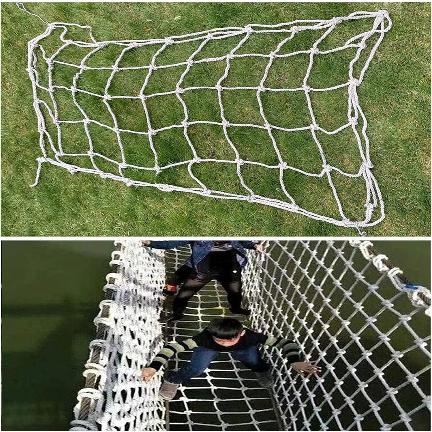 Climbing Net Cargo Heavy Duty Playground Climbing Net for Kids, Outdoor Rope Ladder Fence Frame Climbing Netting Cords Dia 10 Mm,9.5 * 10m