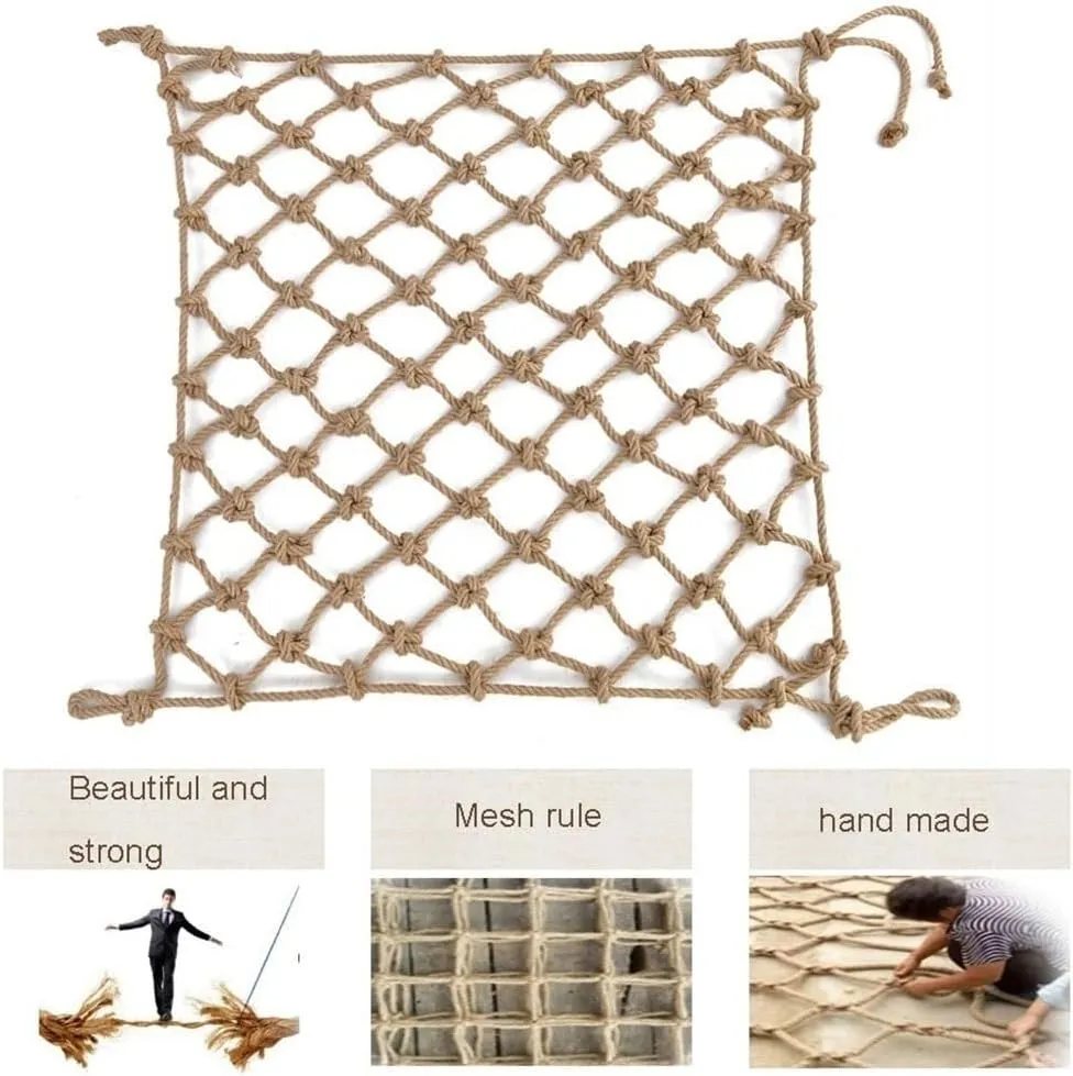 Climbing Net for Kids, Treehouse Safety Net Child Swing Fence Netting Rope Ladder Truck Trailer Heavy Duty Cargo Net(12mm-12cm,1x5m)