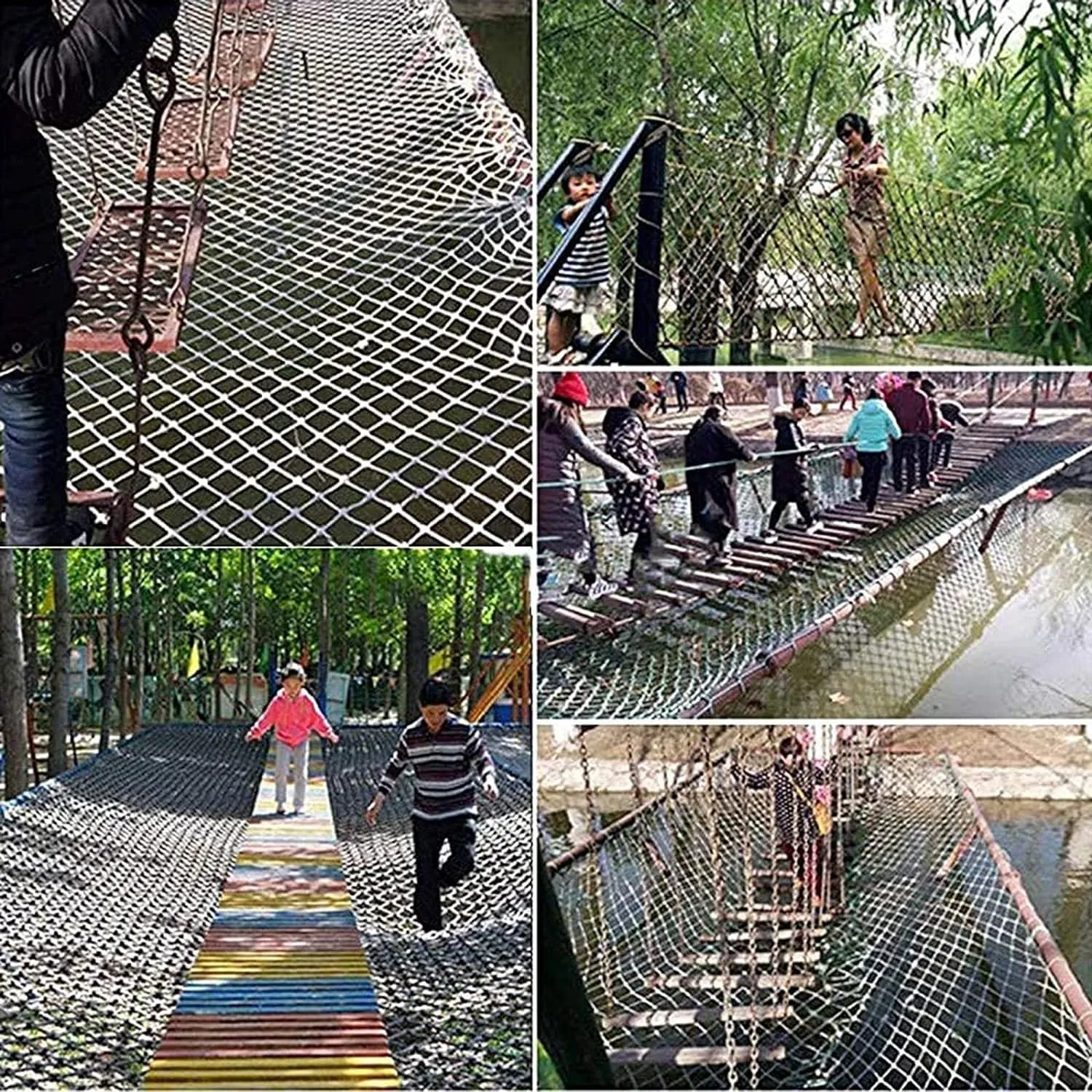 Climbing Net, Garden Climbing Support Plant Net, Outdoor Playground Swing Treehouse, Suitable for Outdoor Sports(1 * 1m(3.3 * 3.3ft))