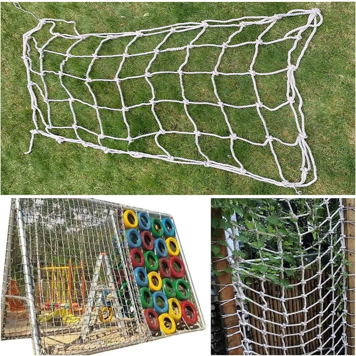 Climbing Net,Heavy Duty Large Climbing Cargo Net for Kids Outdoor, Military Playground Equipment, Rope Ladder,Treehouse, Jungle Gyms,24.6 * 32.8ft
