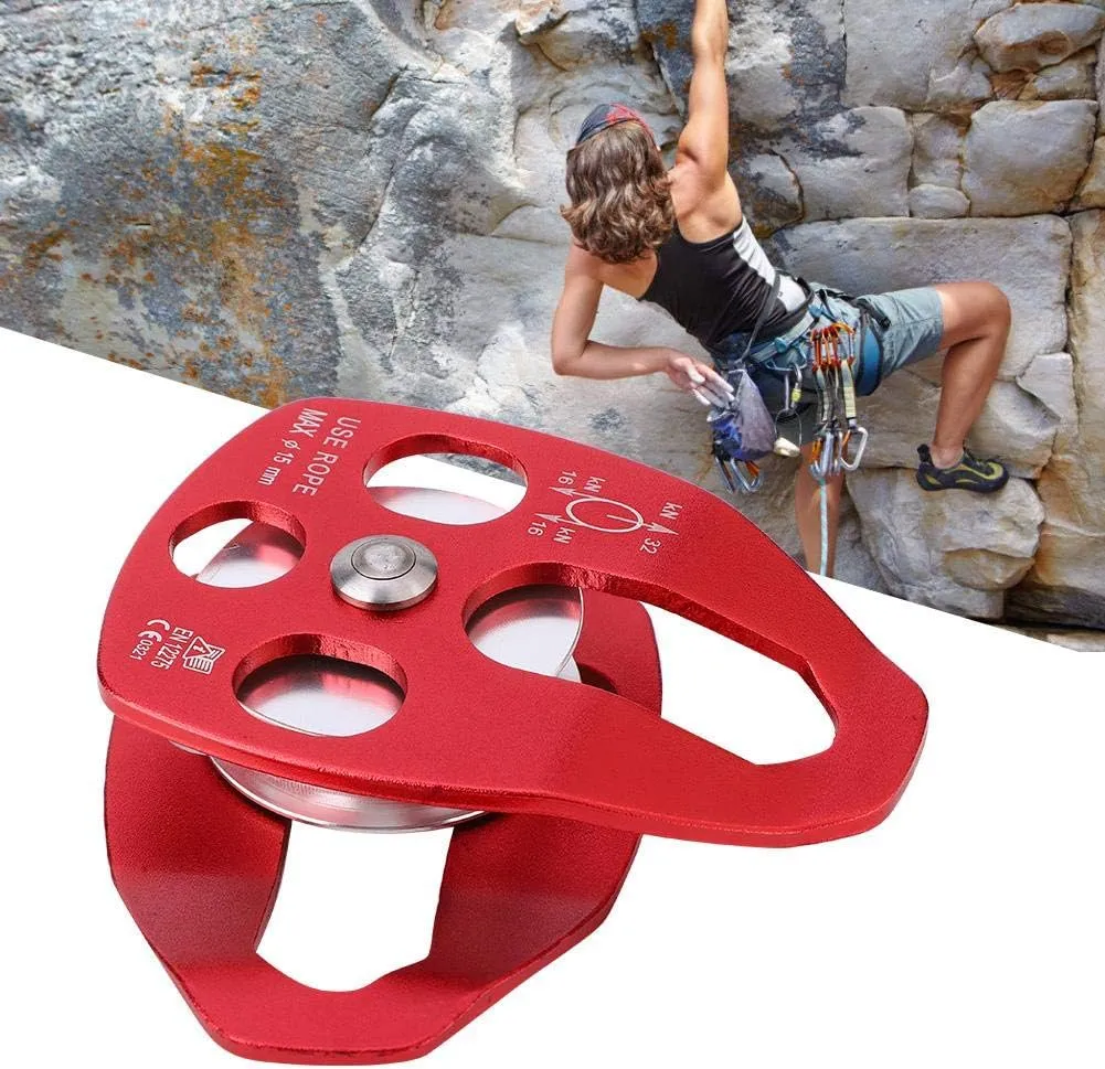 Climbing Pulley Side Plate Aluminum Outdoor Rock Climbing Dual Pulley Zip Line Rescue Cable Trolley