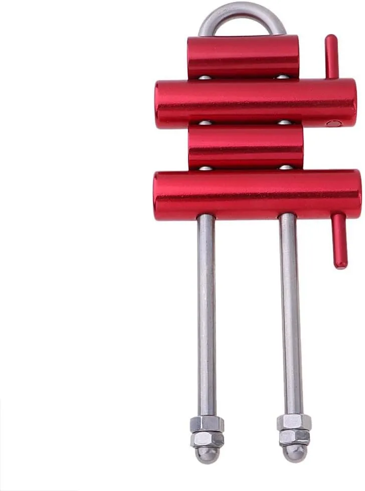 Climbing Rack Descender Long Rappelling Descending Stop Device Rack, Red