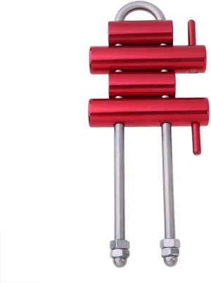 Climbing Rack Descender Long Rappelling Descending Stop Device Rack, Red