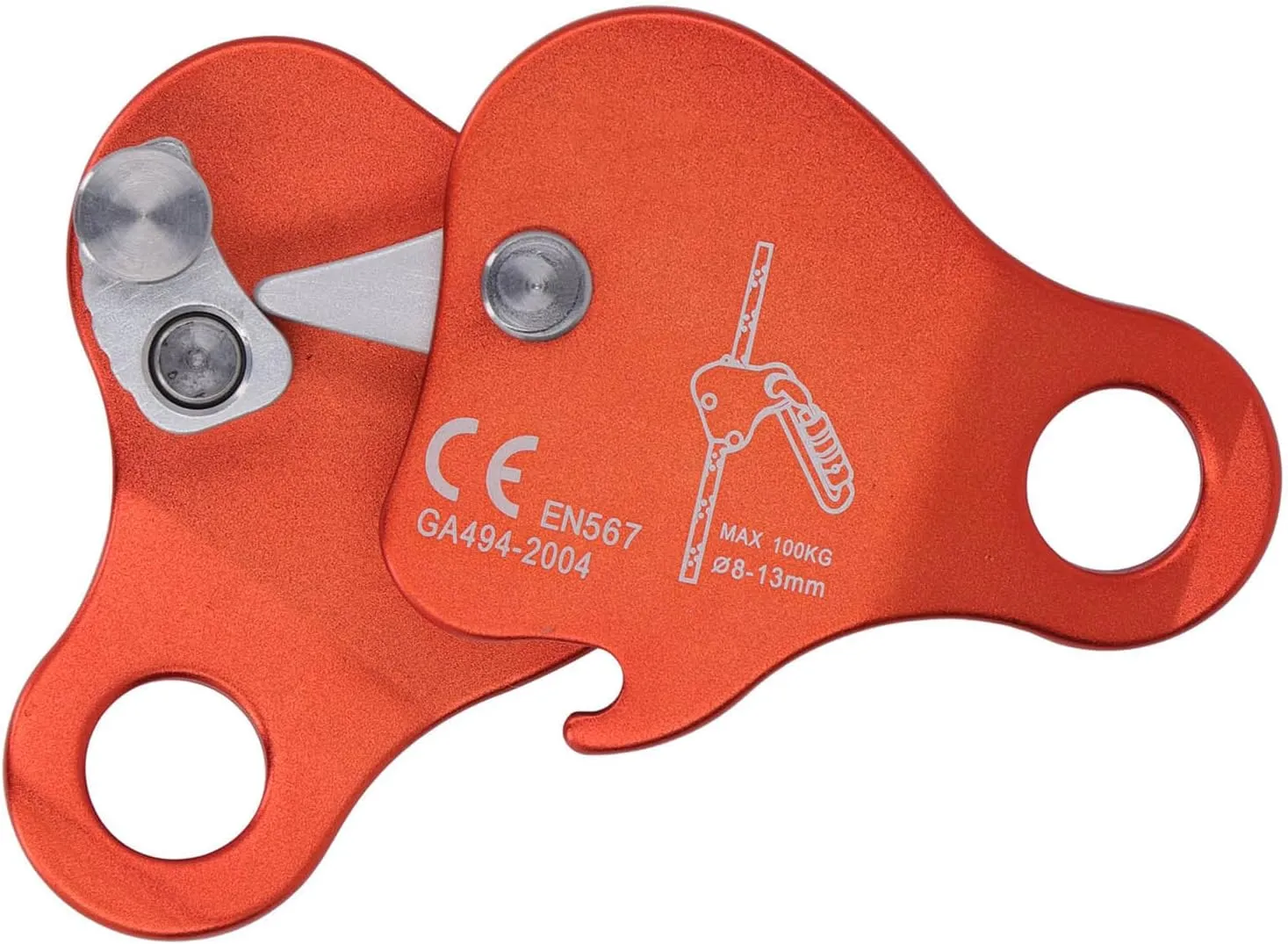 Climbing Rope Grab Aluminum Alloy Self Locking Stopper for Outdoor Mountaineering Rock Climbing