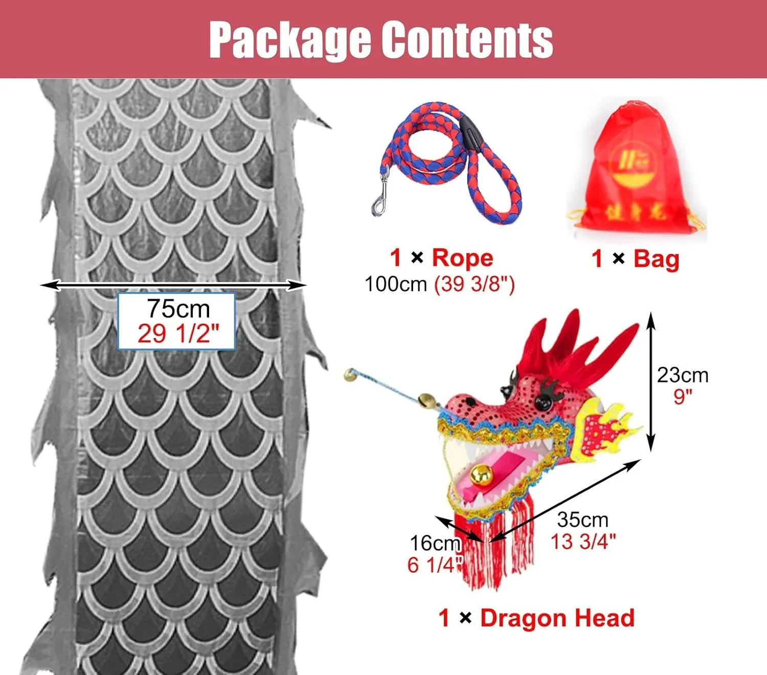 CMYUN Dragon Poi 6/8/10m Led Dragon Poi with Lights ＆ Head, Adult Kid Art Dance Ribbon for Fitness Gym, Portable Spinning Streamer Kit with Bag, Flinging Juggling(Blue,Length - 6m/19.5ft)